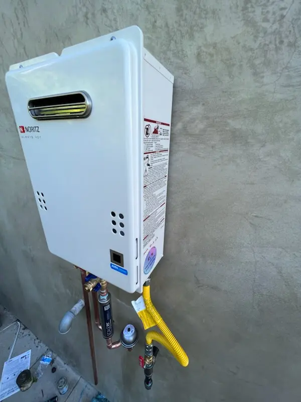 Tankless water heater installation for Blackhawk homes